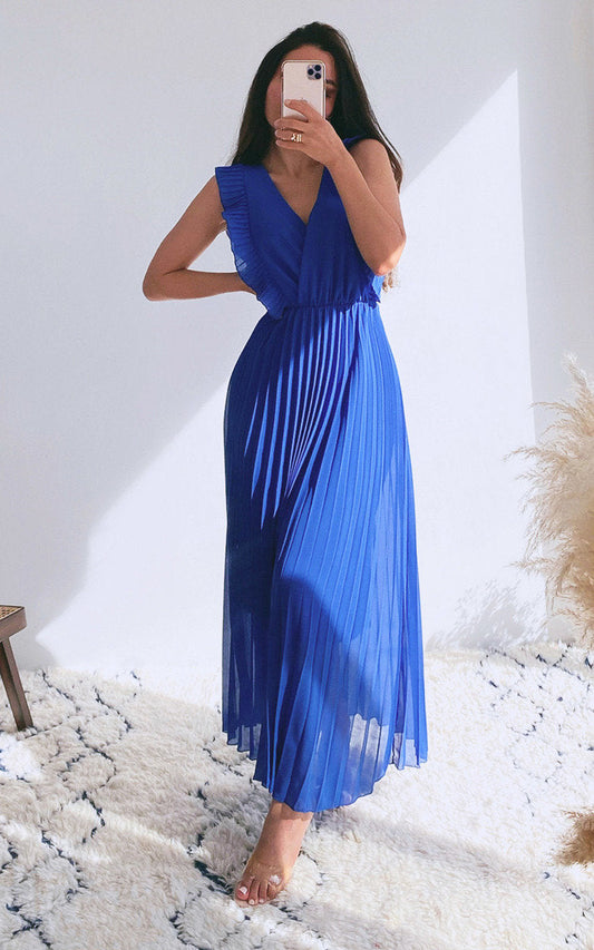 Pleated Maxi Dress-0