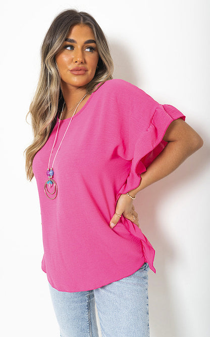 Frill Sleeve Top-6