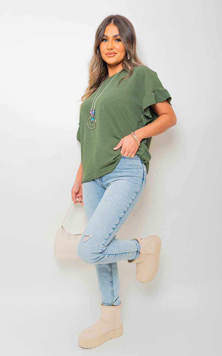 Frill Sleeve Top-1