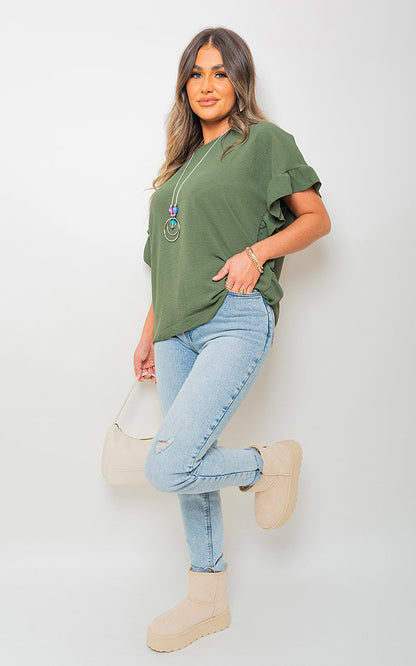 Frill Sleeve Top-1