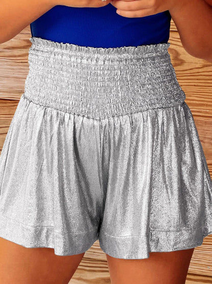 Women's Smocked Pull-on Glitter Shorts