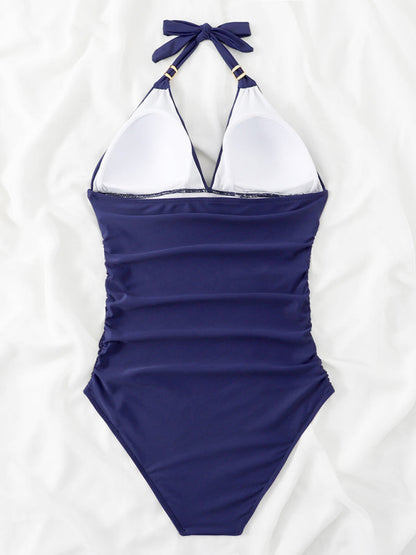 Women's Plunge Halter One-piece Swimsuit
