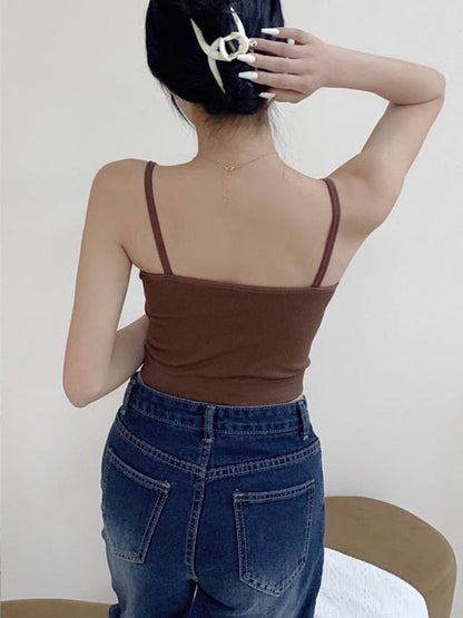 Women's Solid Color Intimately Ribbed Crew-neck Crop Top
