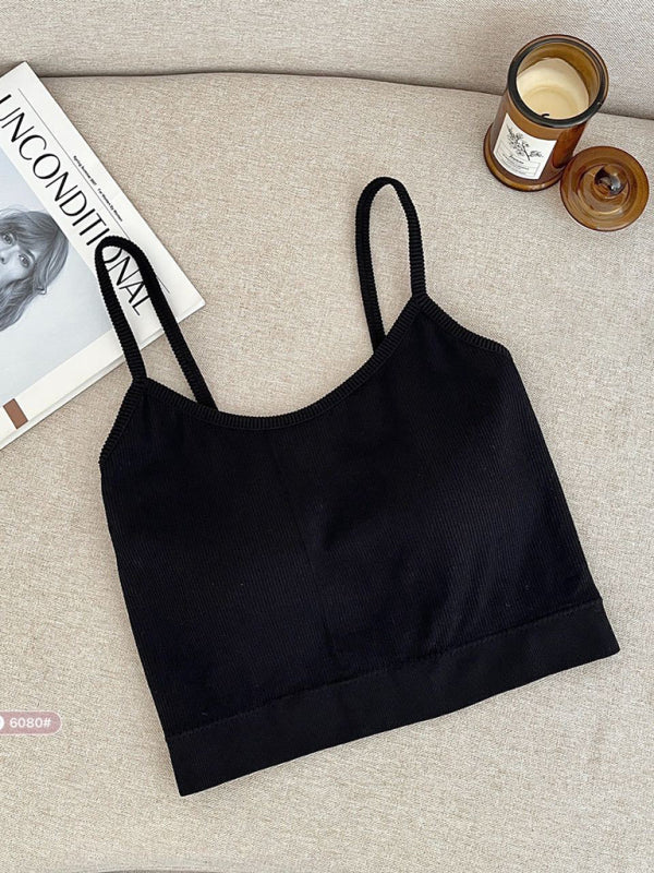 Women's Solid Color Intimately Ribbed Crew-neck Crop Top