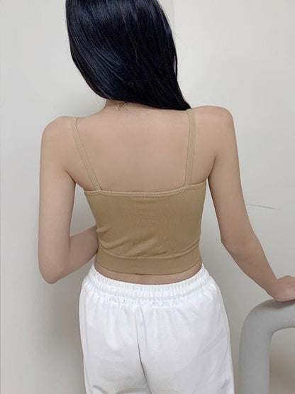 Women's Solid Color Intimately Ribbed Crew-neck Crop Top