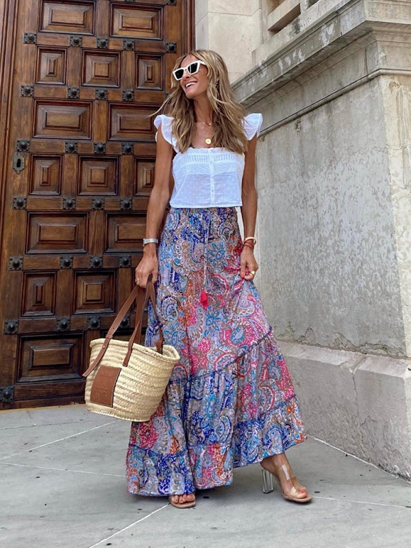 Women's Floral Print Maxi Skirt