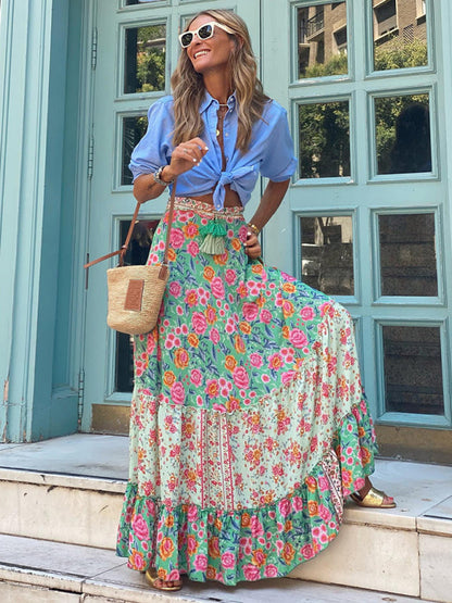 Women's Floral Print Maxi Skirt
