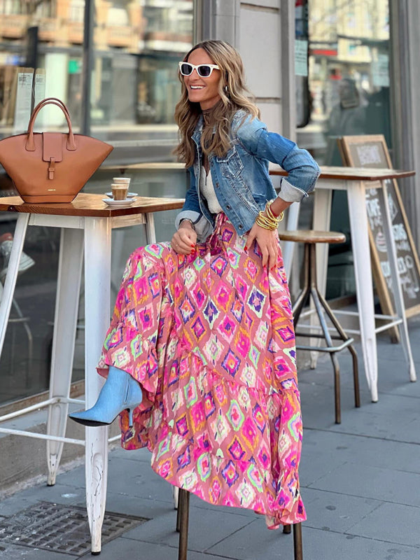 Women's Floral Print Maxi Skirt