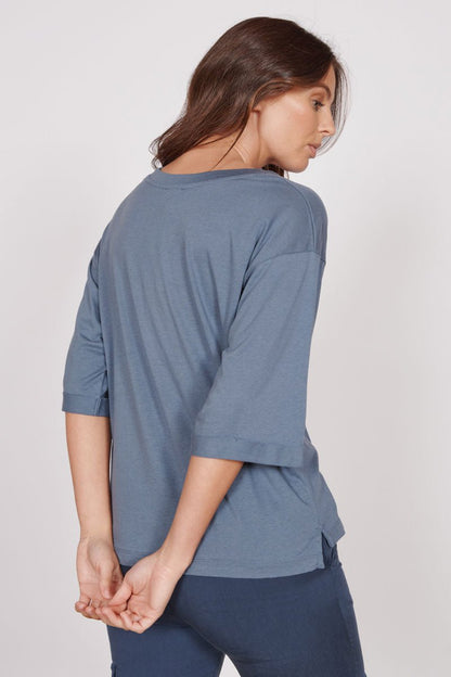 Gabi Blue Classic Oversized T-Shirt-3