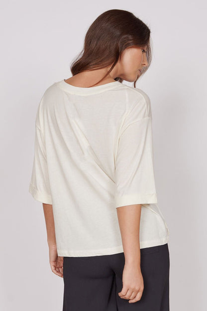 Gabi Cream Classic Oversized T-Shirt-1