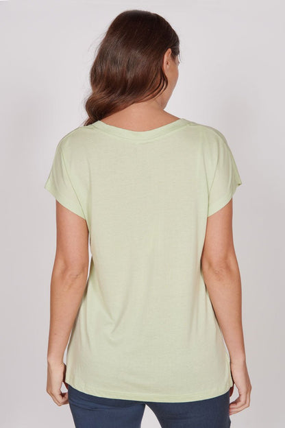 Phoebe Green Sleeveless V Neck Top-3