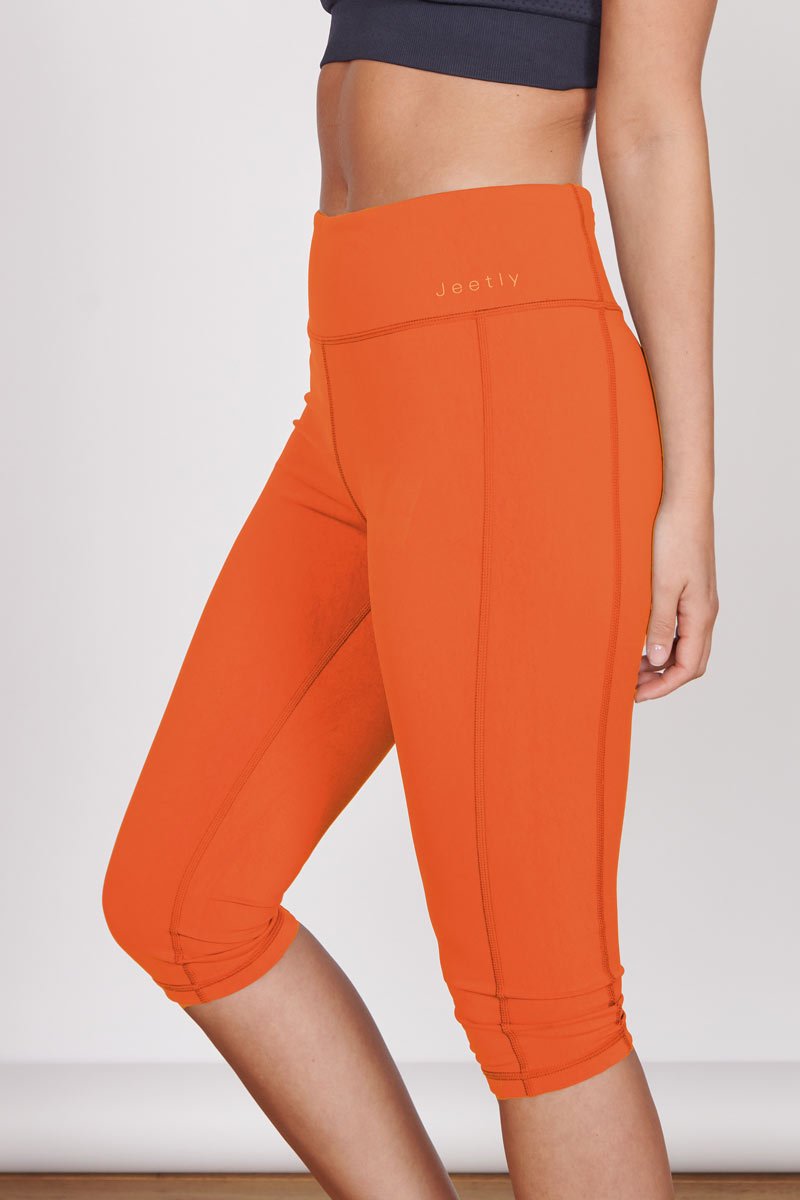 Taylor Orange 3/4 Sports Leggings-1