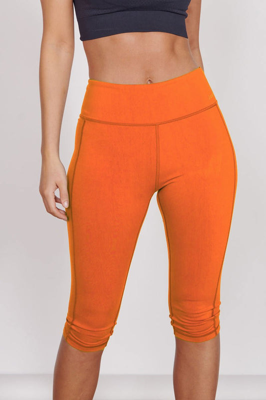 Taylor Orange 3/4 Sports Leggings-0