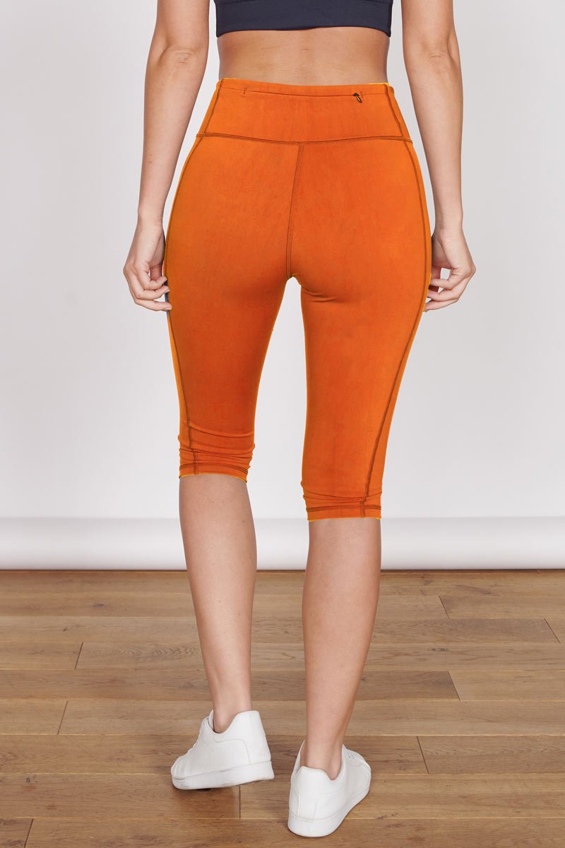 Taylor Orange 3/4 Sports Leggings-2