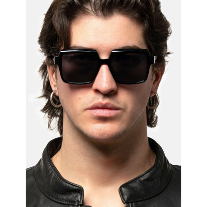 Sleek Black Square Frame Polarized Sunglasses for Men & Women