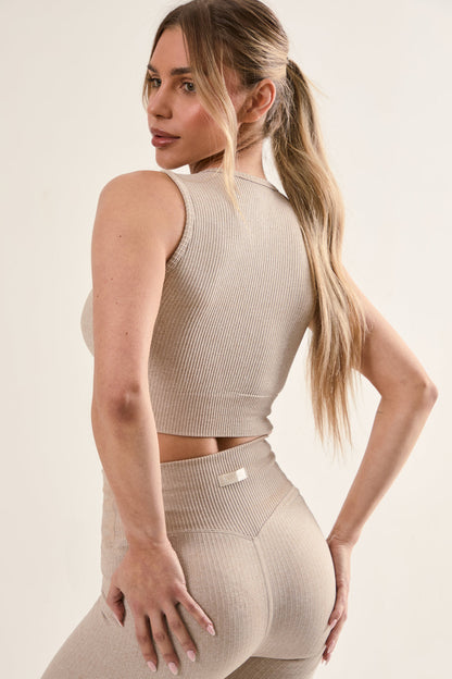 Ribbed Seamless Longline Bra