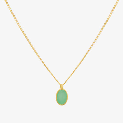Gemstone oval pendant necklace-0