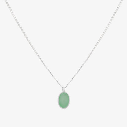 Gemstone oval pendant necklace-1