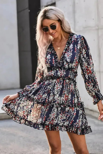 Open Back Floral Dress - Ruffle-2