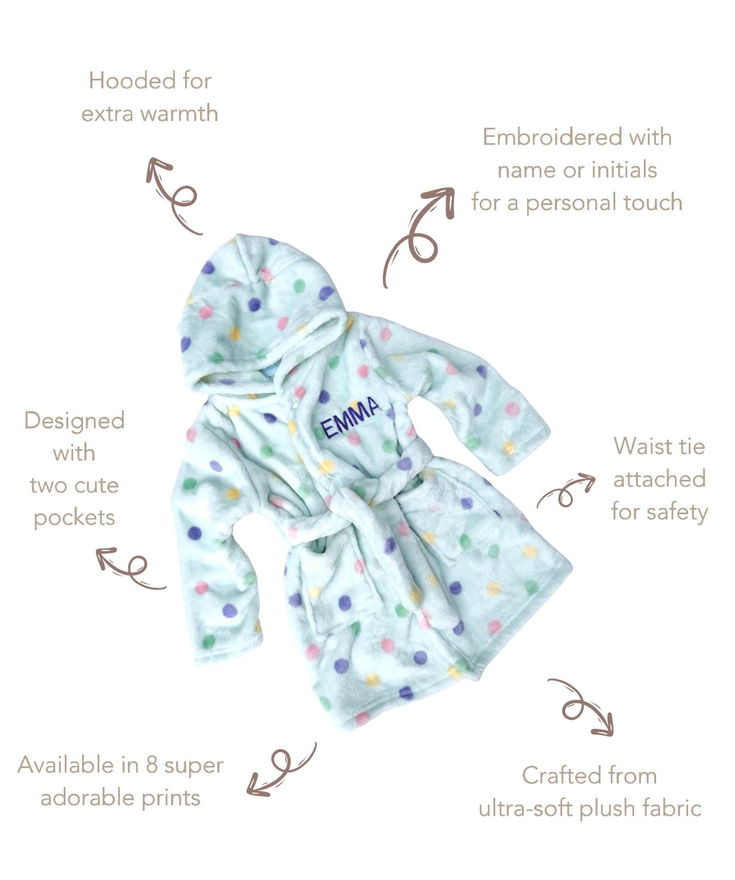 Personalised Embroidered Baby Robe