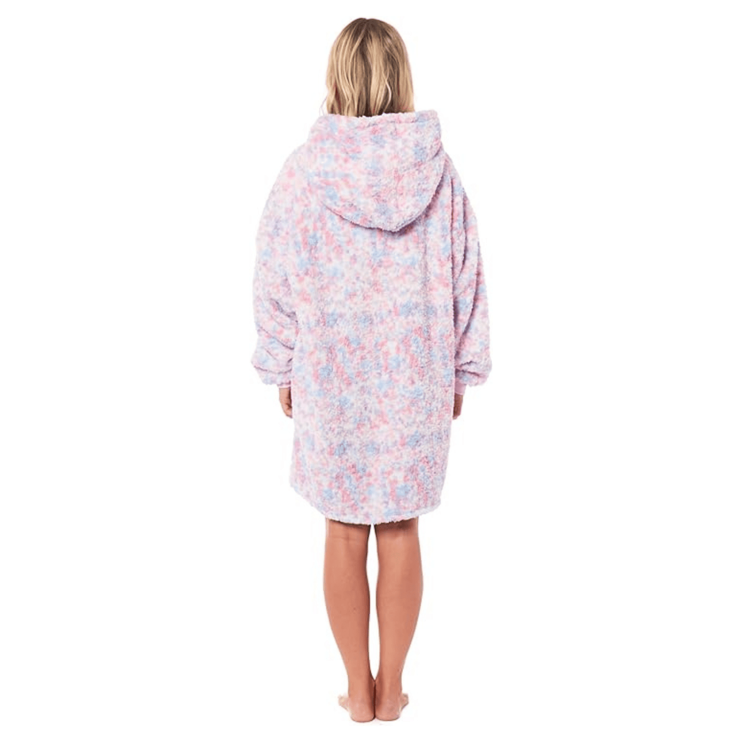 Oversized Rainbow Hooded Plush Fleece Blanket with Reversible Sherpa Ultra Soft Giant Hoodie with Front Pocket for Adults and Kids by Daisy Dreamer