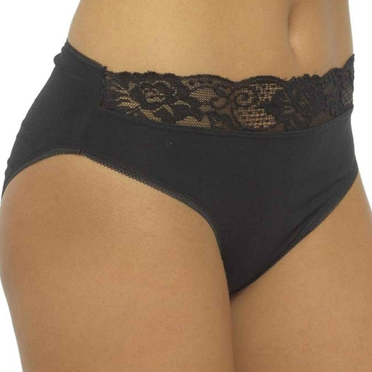 Pack of 10 Cotton Rich Lace Brief Knickers for Women Comfortable Stretch Waistband Assorted Colours Breathable Underwear UK Sizes 10-20 by Daisy Dreamer