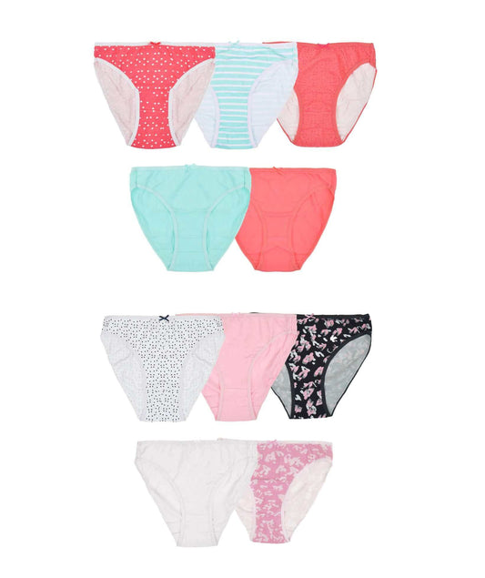 Pack of 10 Womens High Leg Cotton Briefs Comfortable Stretchable Underwear Assorted Colours Breathable Soft Waistband Ideal for All Body Types Durable by Daisy Dreamer