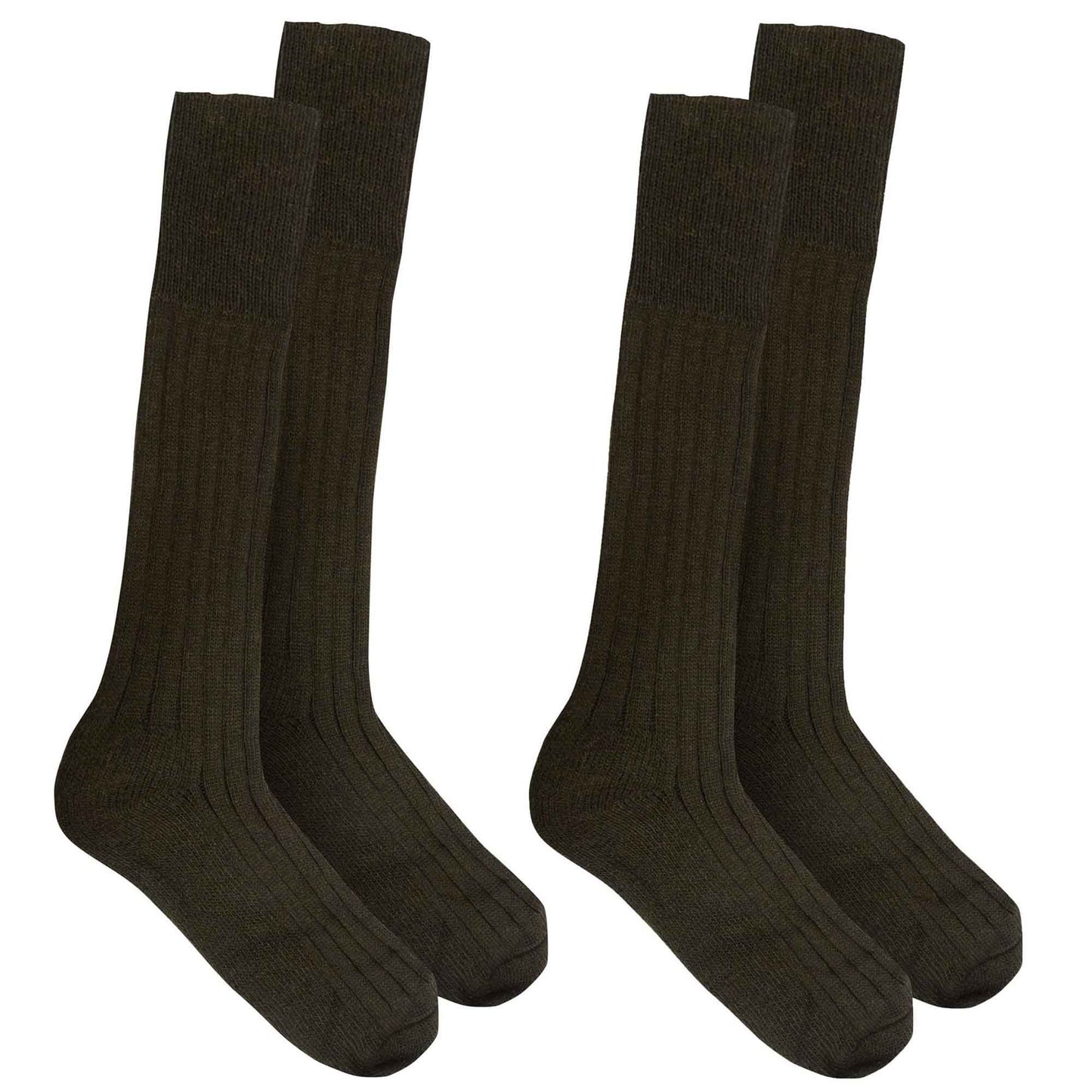 Pack of 2 Mens Heavy Duty Thermal Winter Boot Socks Warm Cotton Blend with Ankle and Arch Support Ideal for Outdoor Activities Hiking Camping Cold Weather UK 6-11 Black and Green Sock Stack