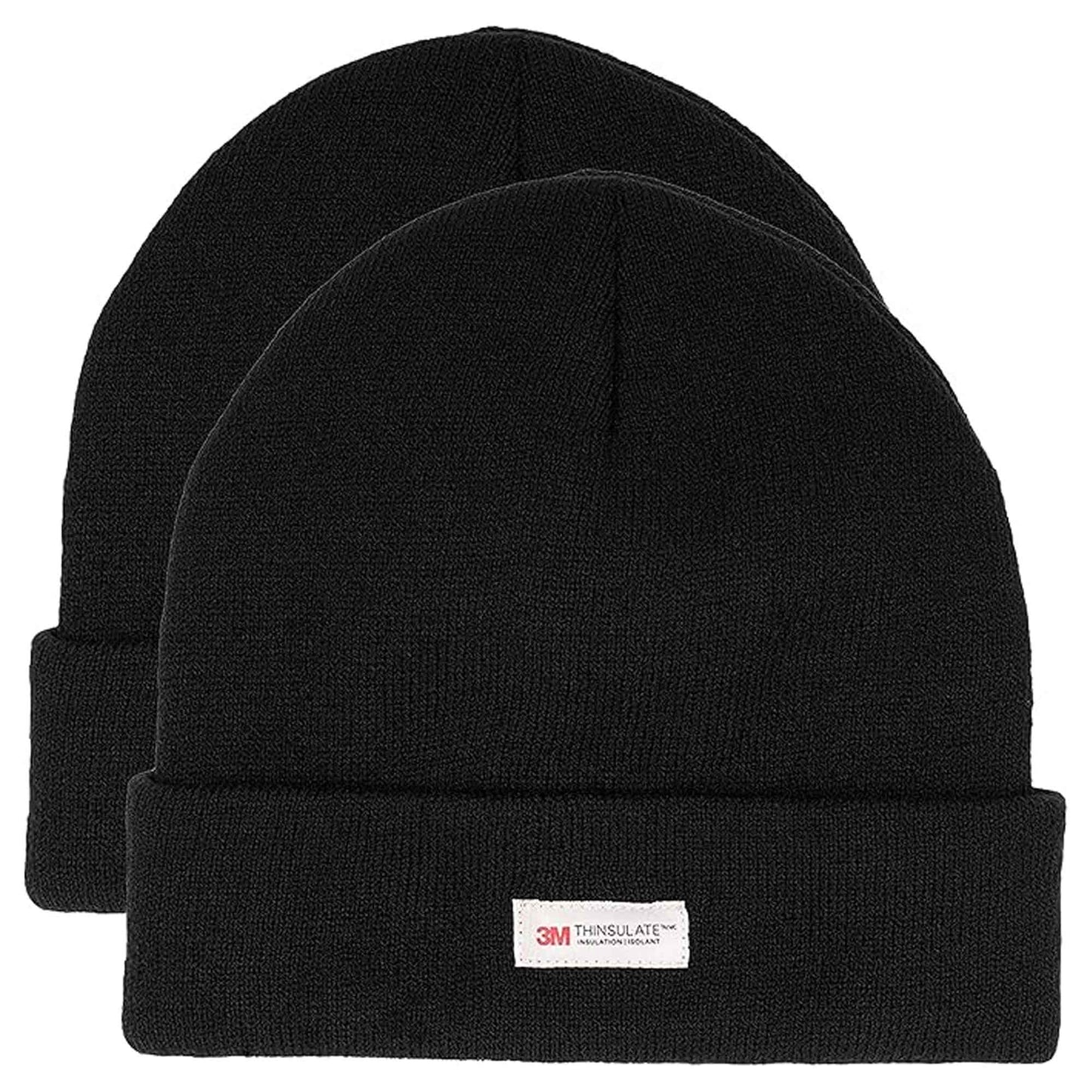 Pack of 2 Mens Winter Ski Beanie Hats with 3M Thinsulate Thermal Lining for Skiing Snowboarding Outdoor Activities Warm Breathable Moisture-Wicking Knit Caps by Sock Stack