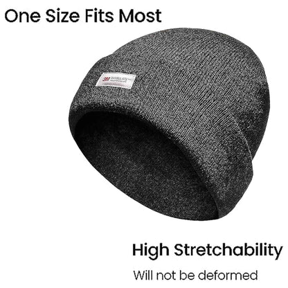 Pack of 2 Mens Winter Ski Beanie Hats with 3M Thinsulate Thermal Lining for Skiing Snowboarding Outdoor Activities Warm Breathable Moisture-Wicking Knit Caps by Sock Stack