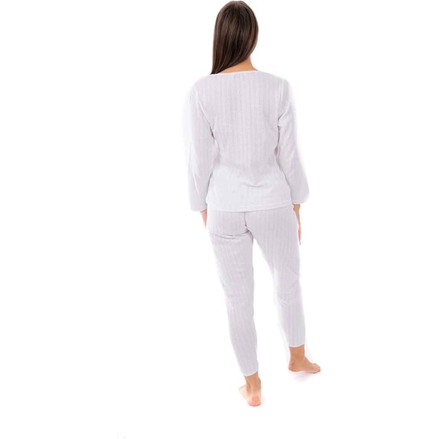 Pack of 2 Womens Thermal Pants Advanced Insulating Yarn Cotton Rich Ribbed Comfort Fit for Running Hiking Workwear in White Grey Black by Heatwave Thermalwear