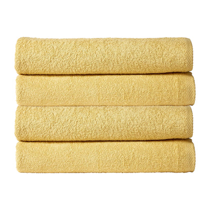 Pack of 4 Large Quick-Drying Lightweight Easycare Indus Valley Cotton Bath Sheets 80x140cm for Home Travel Gym Holidays Multiple Colours by OLIVIA ROCCO