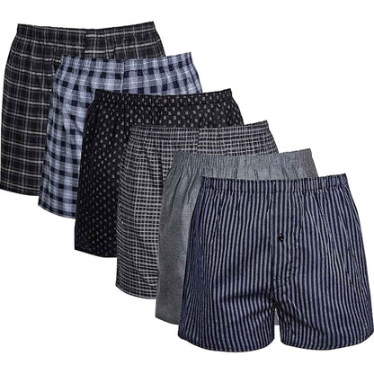 Pack of 6 Kids Loose Fit Woven Boxers Durable Cotton Blend with Elastic Waistband Sizes 5-13 Years Ideal for School Sports KB01 by Sock Stack
