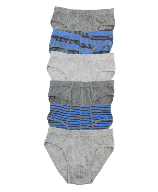 Pack of 6 Men's Cotton Stretch Striped Briefs Comfortable Waistband Breathable Fabric Assorted Colors Sizes Ideal for Gym Casual Wear by Sock Stack