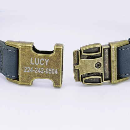 Personalised Dog Collar and Leash Set - Leather