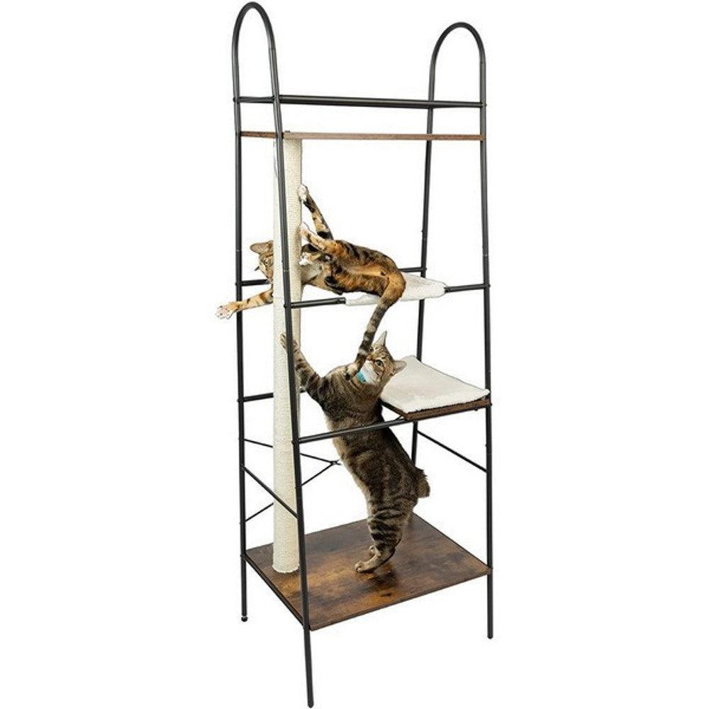 PetFusion Modern Cat Tower and Bookshelf - CLEARANCE