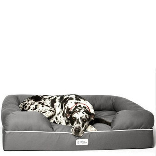 PetFusion Ultimate Jumbo XXLarge Waterproof Memory Foam Dog Bed 127x102x33cm Gray