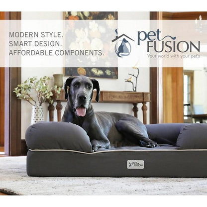 PetFusion Ultimate Solid Waterproof Memory Foam Dog Bed for Medium and Large Dogs