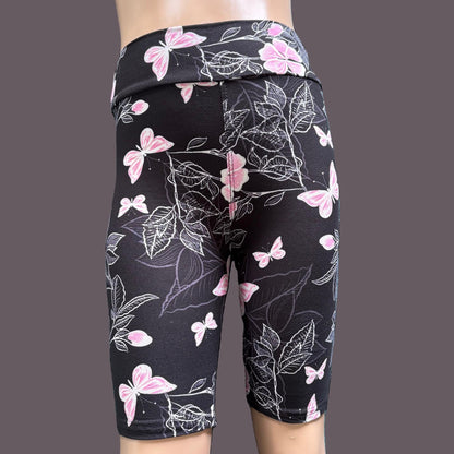 Pink butterfly and flower design Bermuda shorts