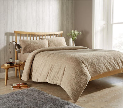 Teddy Fleece Duvet Cover Set for Winter Nights Plush Super Soft Ultimate Comfort in Single Double King Super King Fluffy Bedding by OLIVIA ROCCO