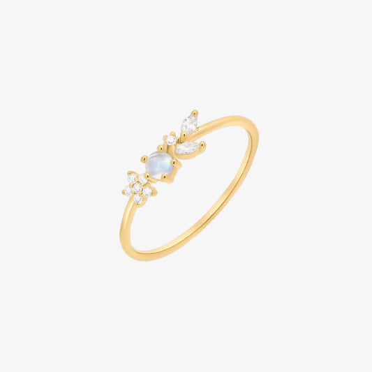 Flower moonstone ring-0