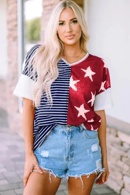 Red American Flag Stars and Stripes Tank Top-6