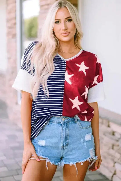 Red American Flag Stars and Stripes Tank Top-6