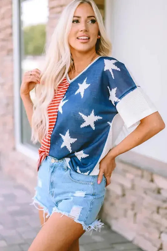 Red American Flag Stars and Stripes Tank Top-2
