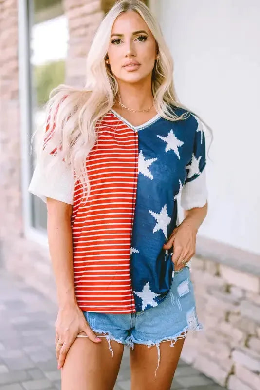 Red American Flag Stars and Stripes Tank Top-4