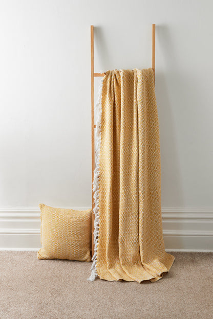 Regal Handwoven Pure Cotton Throw Blanket with Diamond Geometric Pattern Eco-Friendly Durable Bedspread Sofa Cover in Multiple Sizes by OLIVIA ROCCO