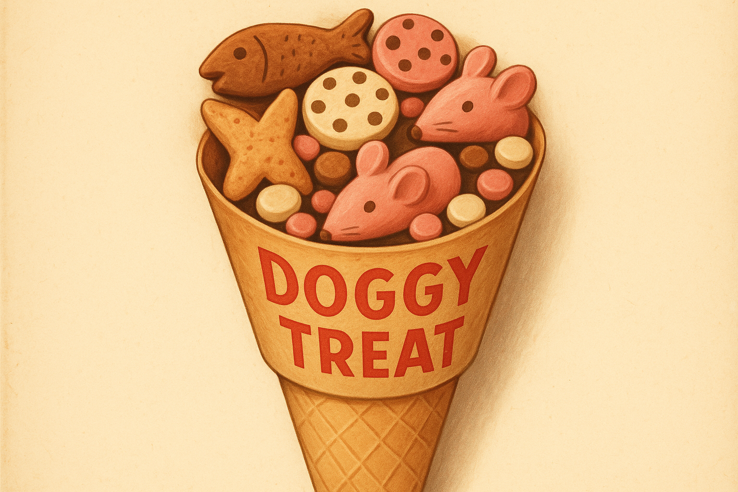 Retro Doggy Treat Cone