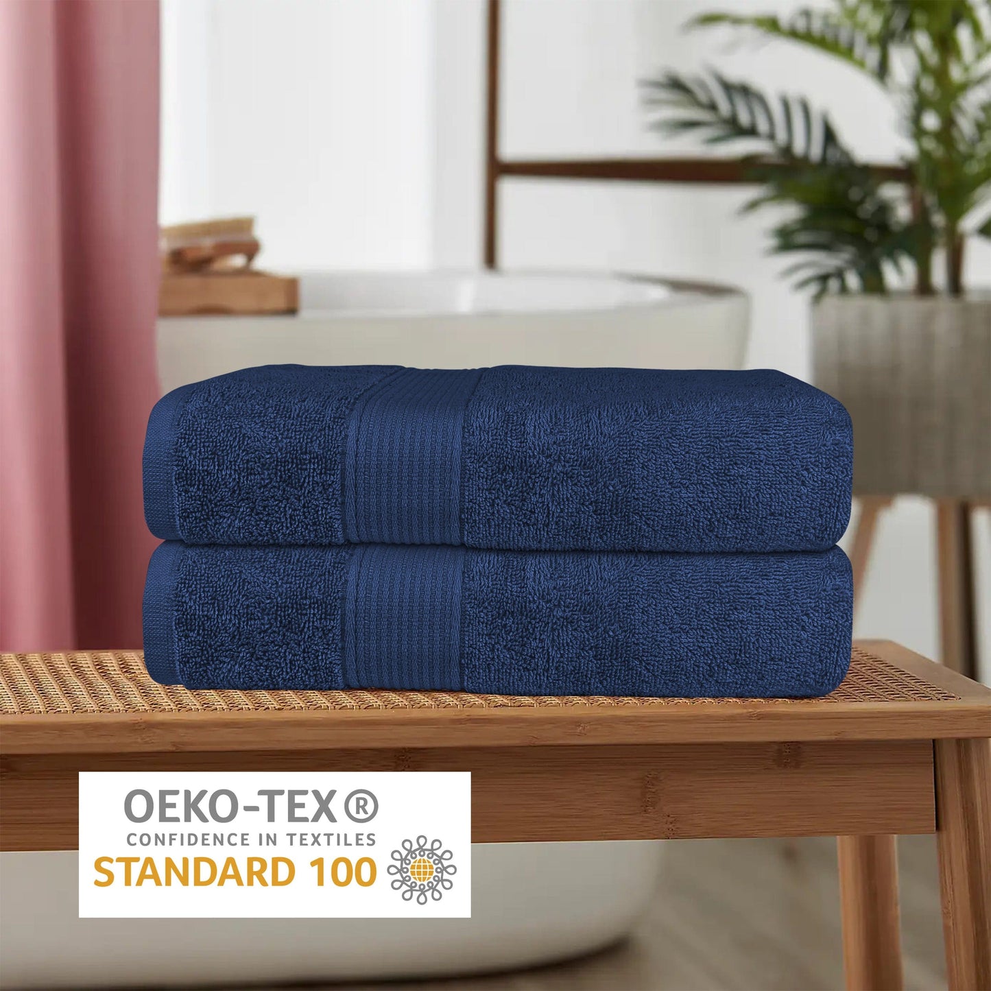 Rhodes Towel Royal Blue 100% Cotton Hotel Quality Soft Super Absorbent Hand Bath Towels, Sheets & Face Cloths by OLIVIA ROCCO