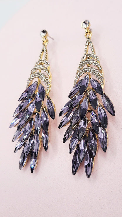 Sassy Lilac Crystal Drop and Dangle Earrings