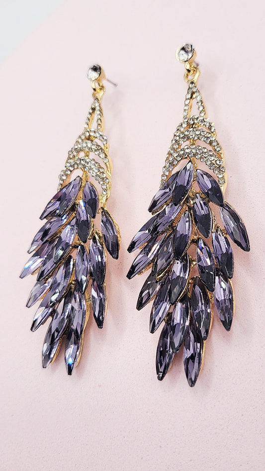 Sassy Lilac Crystal Drop and Dangle Earrings